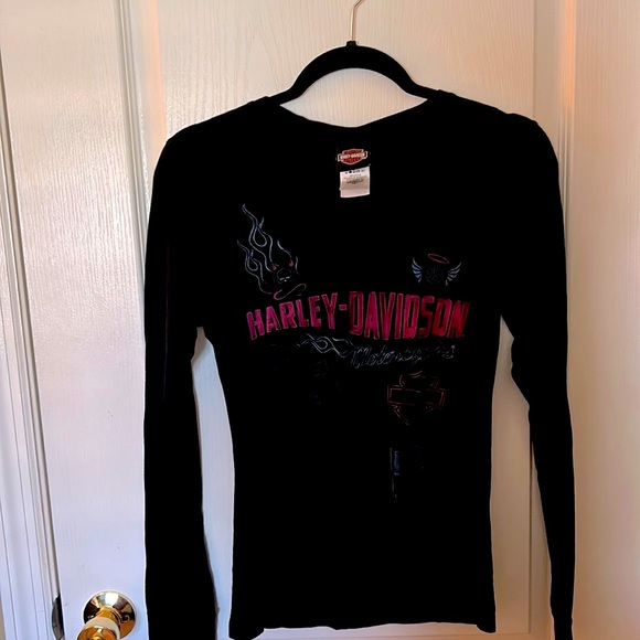 WOMANS HARLEY DAVIDSON LONG SLEEVE THUMB HOLE SHIRT - Picture 5 of 5